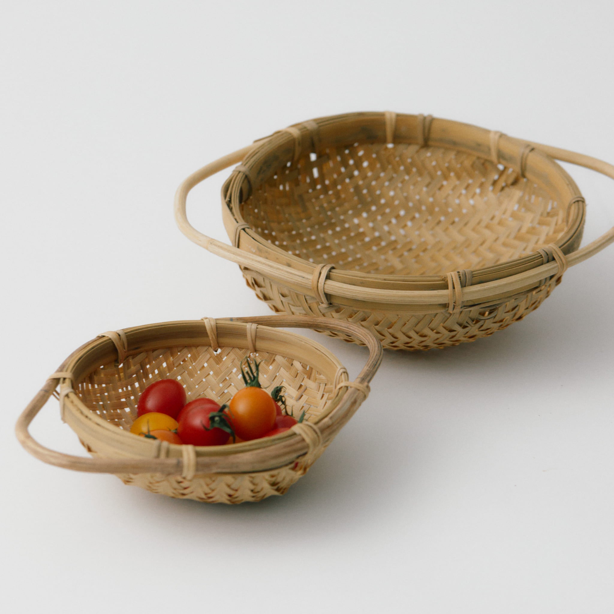 ハンドルつき竹ザル(2個セット)