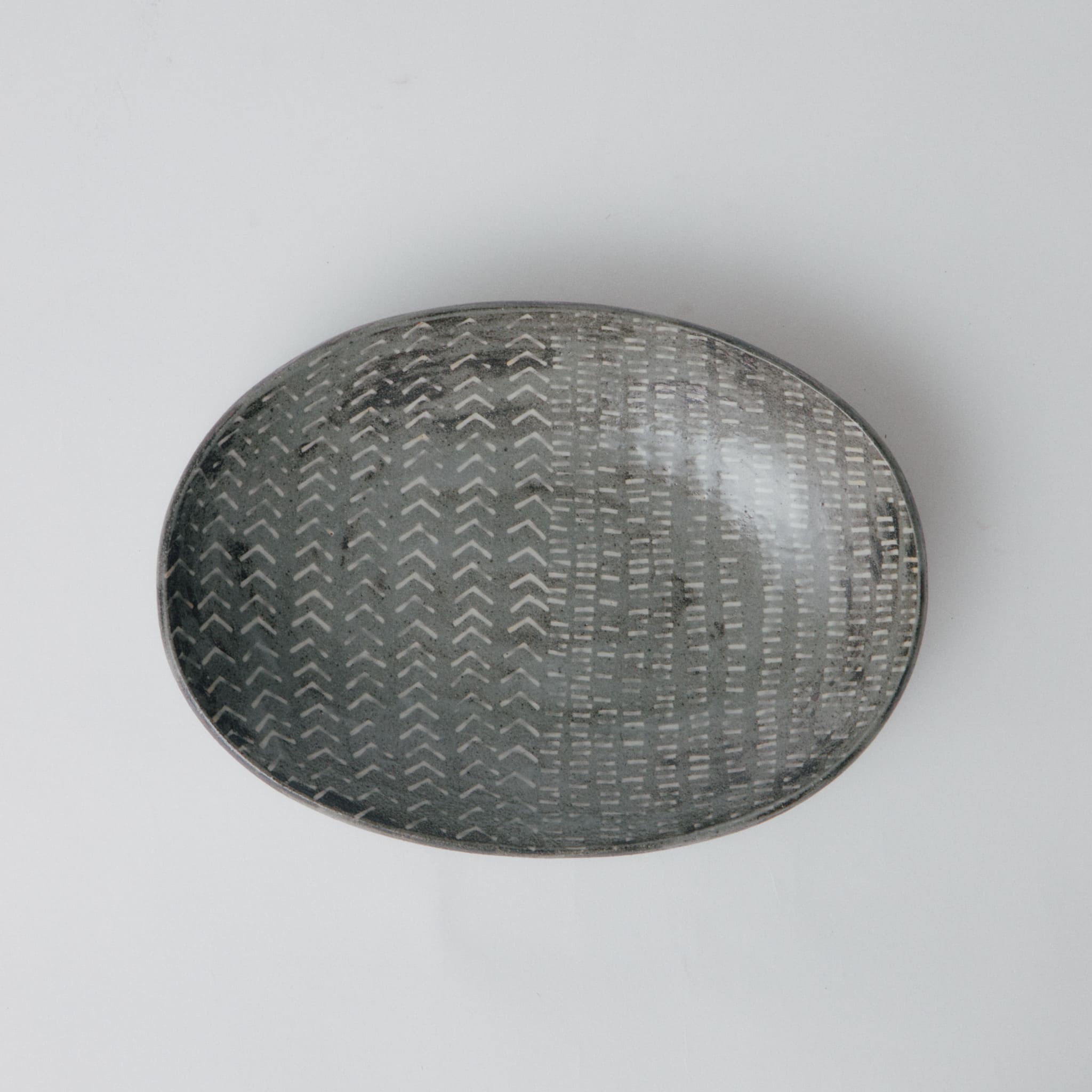 柴山香織 象嵌 楕円鉢皿(大)