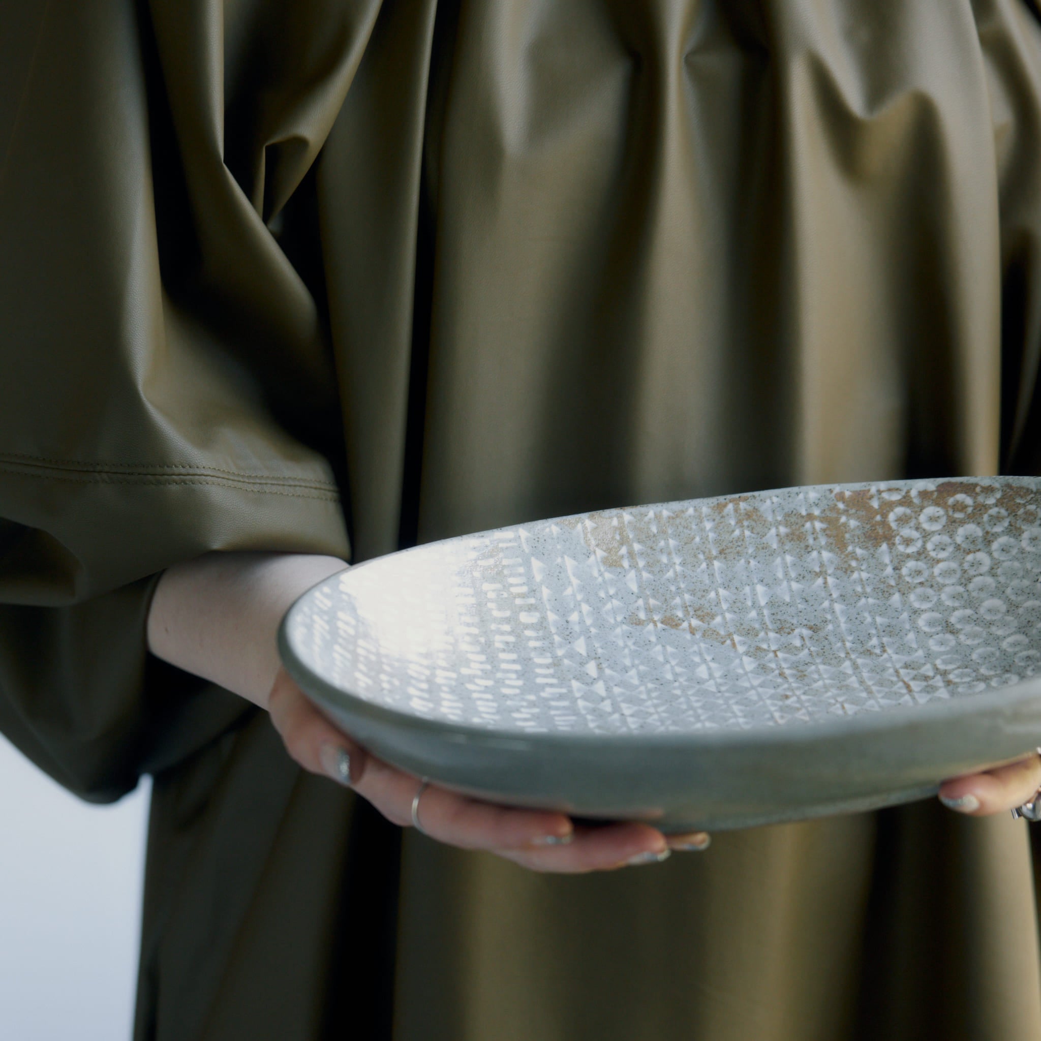 柴山香織 象嵌 楕円鉢皿(大)