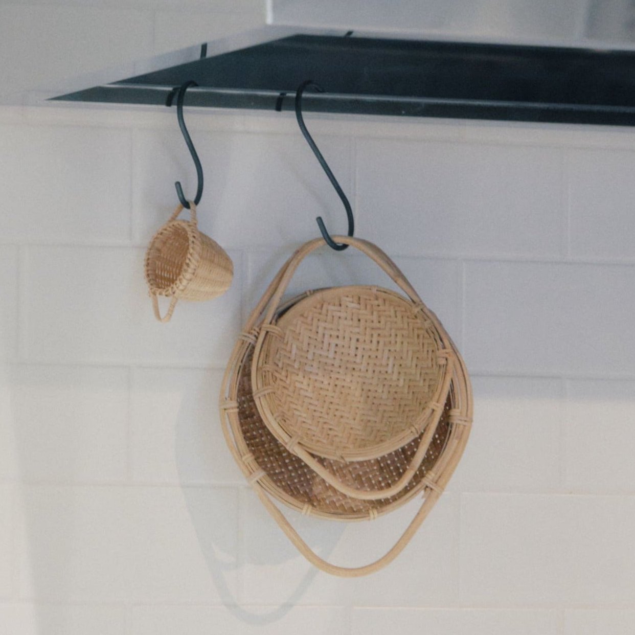 ハンドルつき竹ザル(2個セット)