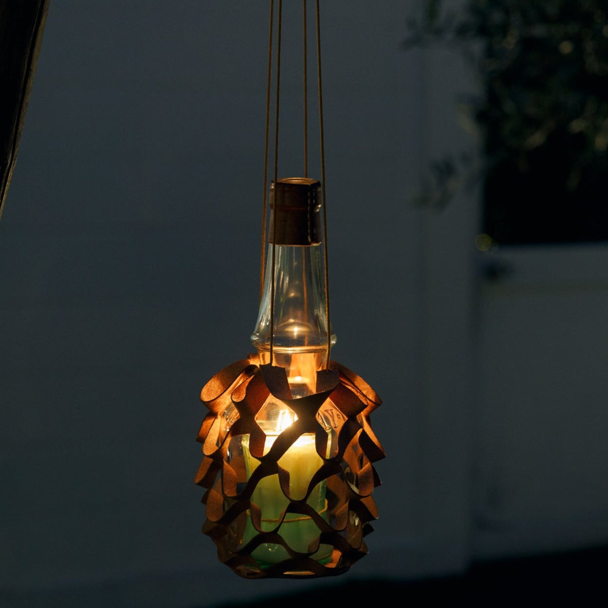 ガラスのキャンドルポッド(キャンドル付)