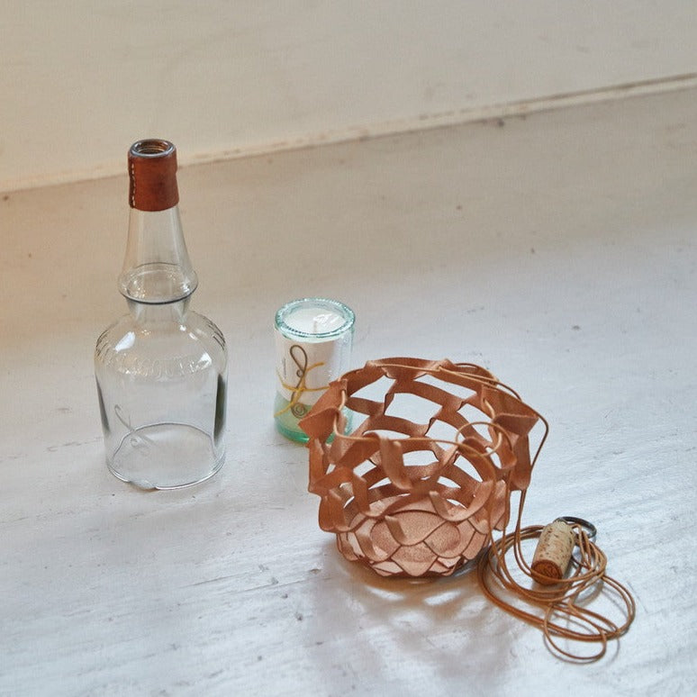 ガラスのキャンドルポッド(キャンドル付)