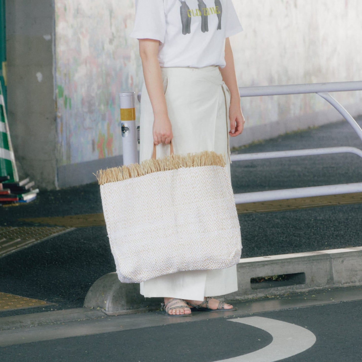 ラフィアコットンバッグ