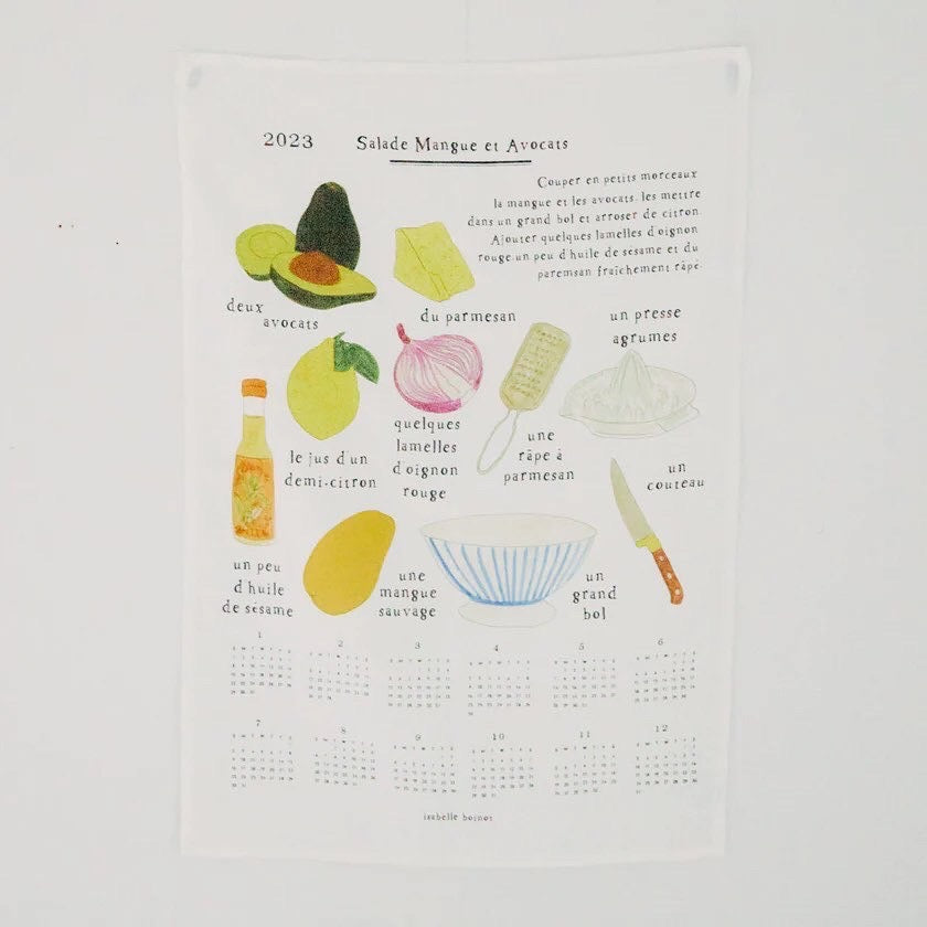 フランスのアーティスト、イザベル・ボワノ氏がデザインするリネンカレンダークロスでお部屋を一気に華やかに