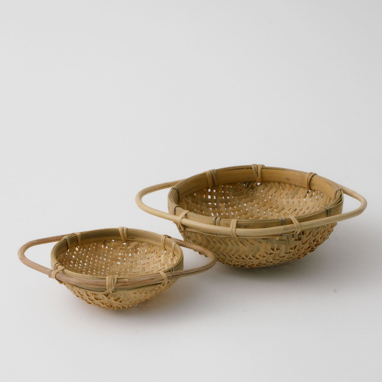 ハンドルつき竹ザル（2個セット）