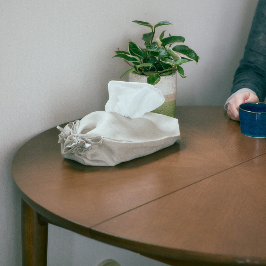 ティッシュケースカバー紐付