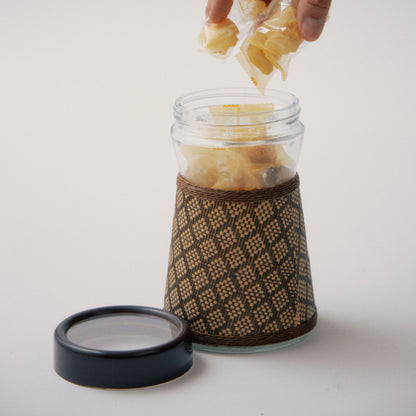 メッシュのガラスキャニスター