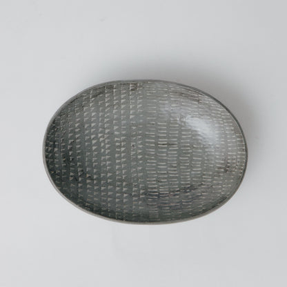 柴山香織 象嵌 楕円鉢皿（大）