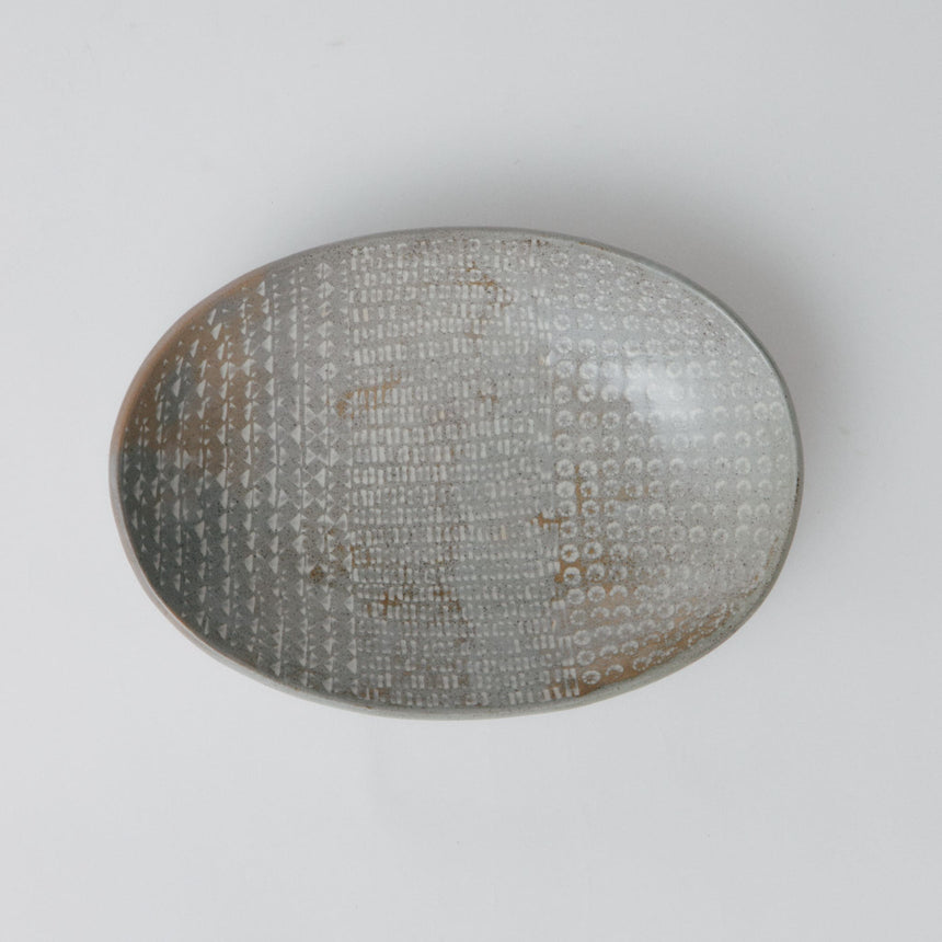 照屋窯　象嵌皿　2枚セット 柴山香織 象嵌 楕円鉢皿（大） – JINNAN HOUSE