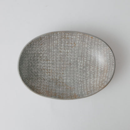 柴山香織 象嵌 楕円鉢皿（大）