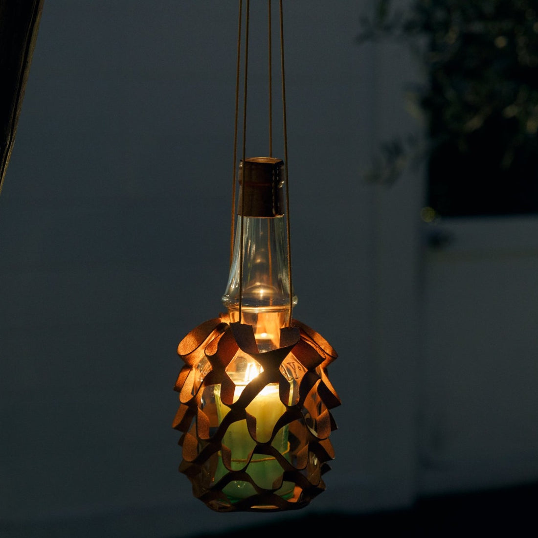 ガラスのキャンドルポッド（キャンドル付）