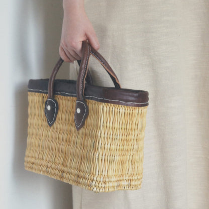 革べりストローカゴバッグ