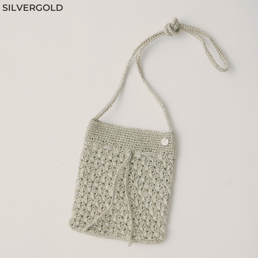 METALLIC MACRAME SAKOCHE BAG