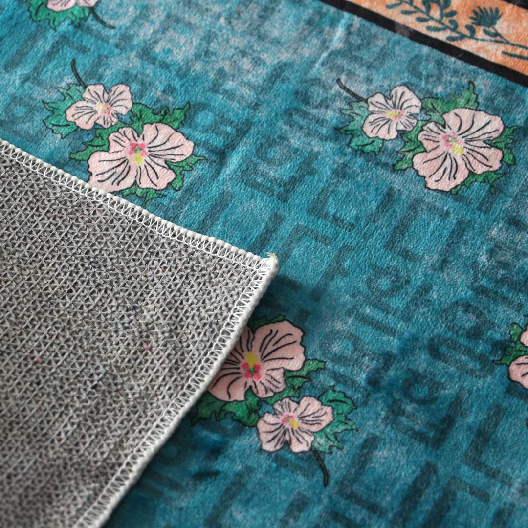 Washable Rug "Hibiscus Syriacus"