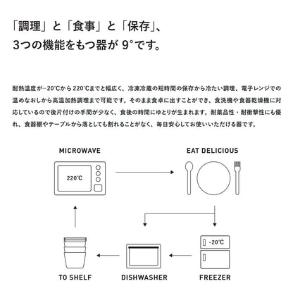 調理ができる器 9°（クド）