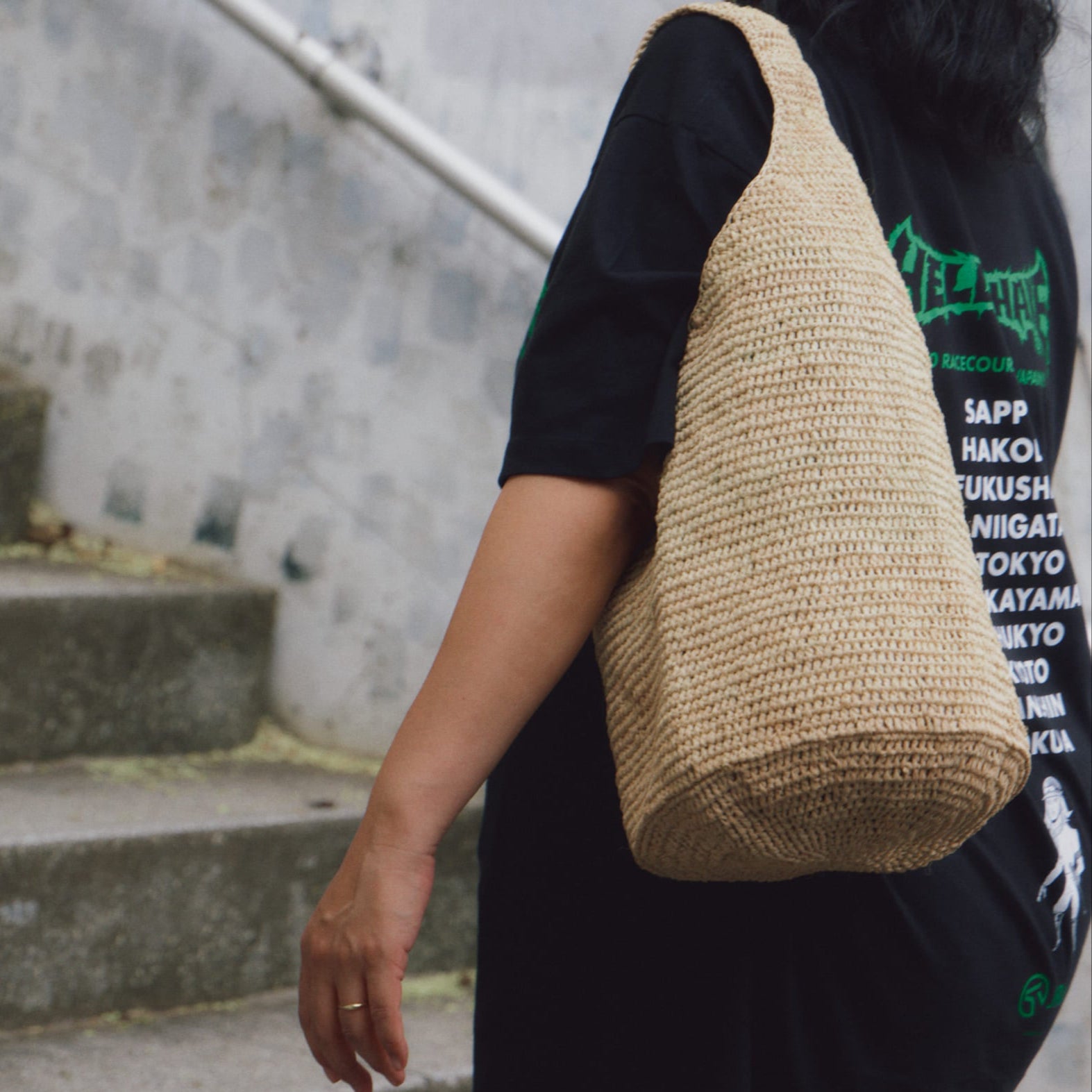 ラフィアかぎ編みバッグ