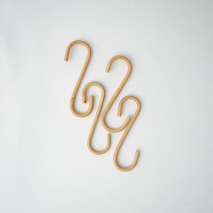 ラタン S字ロングフック 4本セット