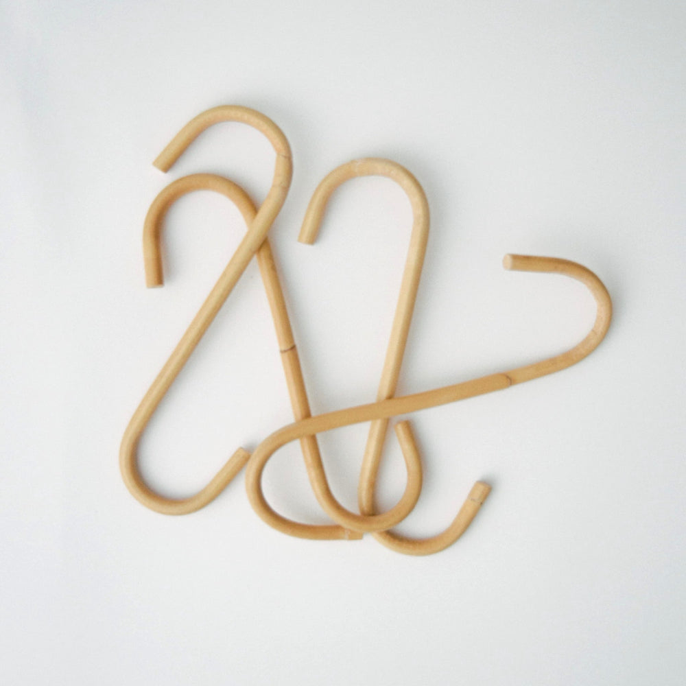 ラタン S字ロングフック 4本セット