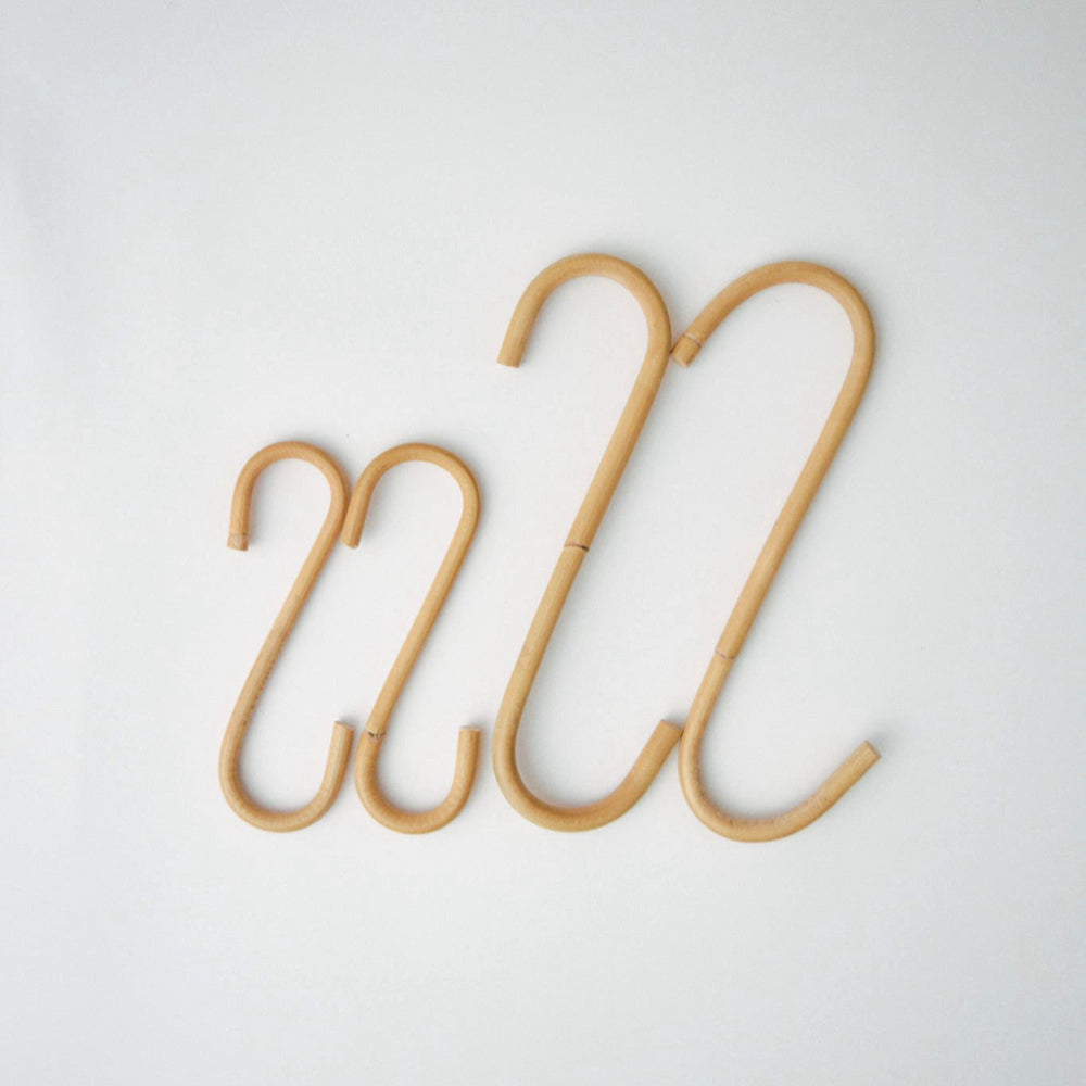 ラタン S字ロングフック 4本セット