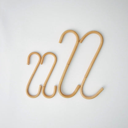 ラタン S字ロングフック 4本セット