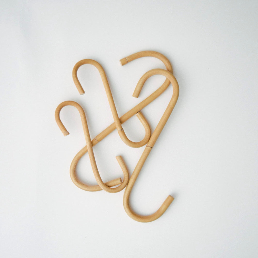 ラタン S字ロングフック 4本セット