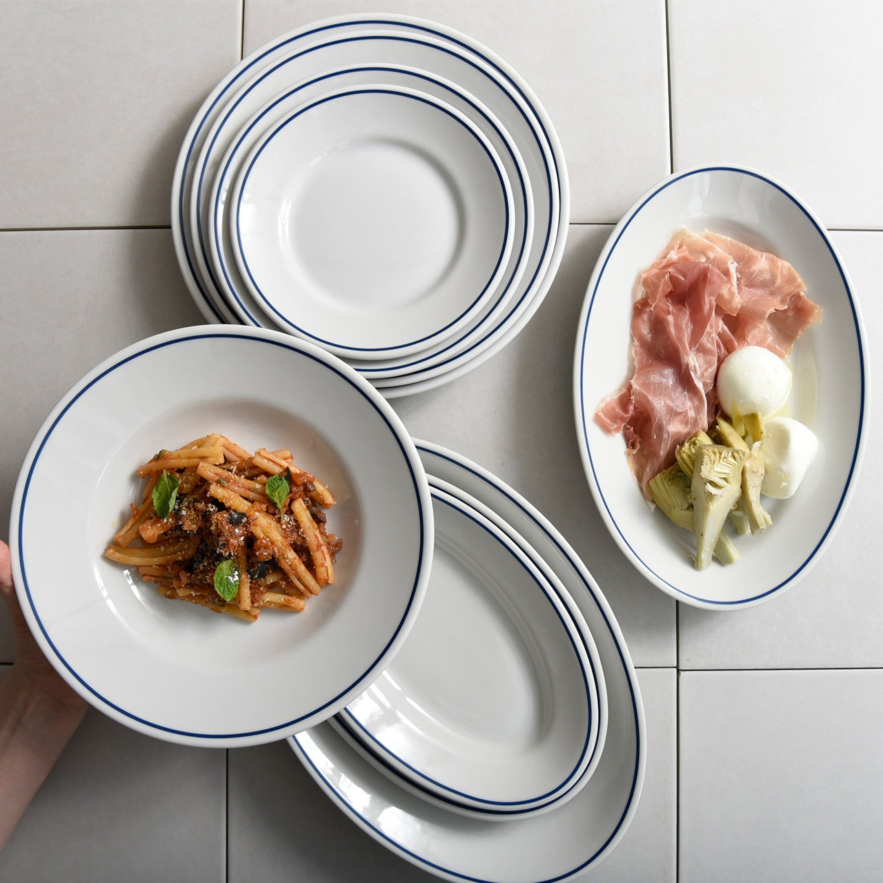 Saturnia チボリ 25cm 食器 Made in Italy 5枚 Saturnia チボリ オーバルプレート 25cm ( サタルニア tivoli オーバル
