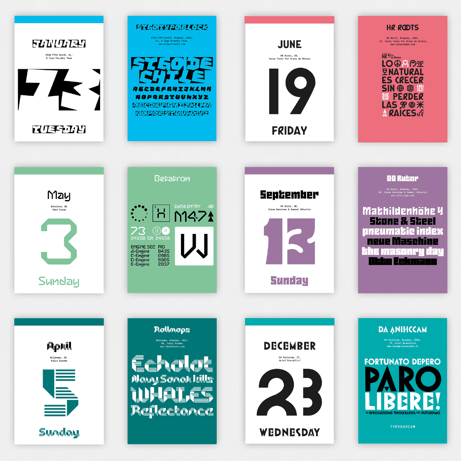 Typodarium 2026｜カレンダー