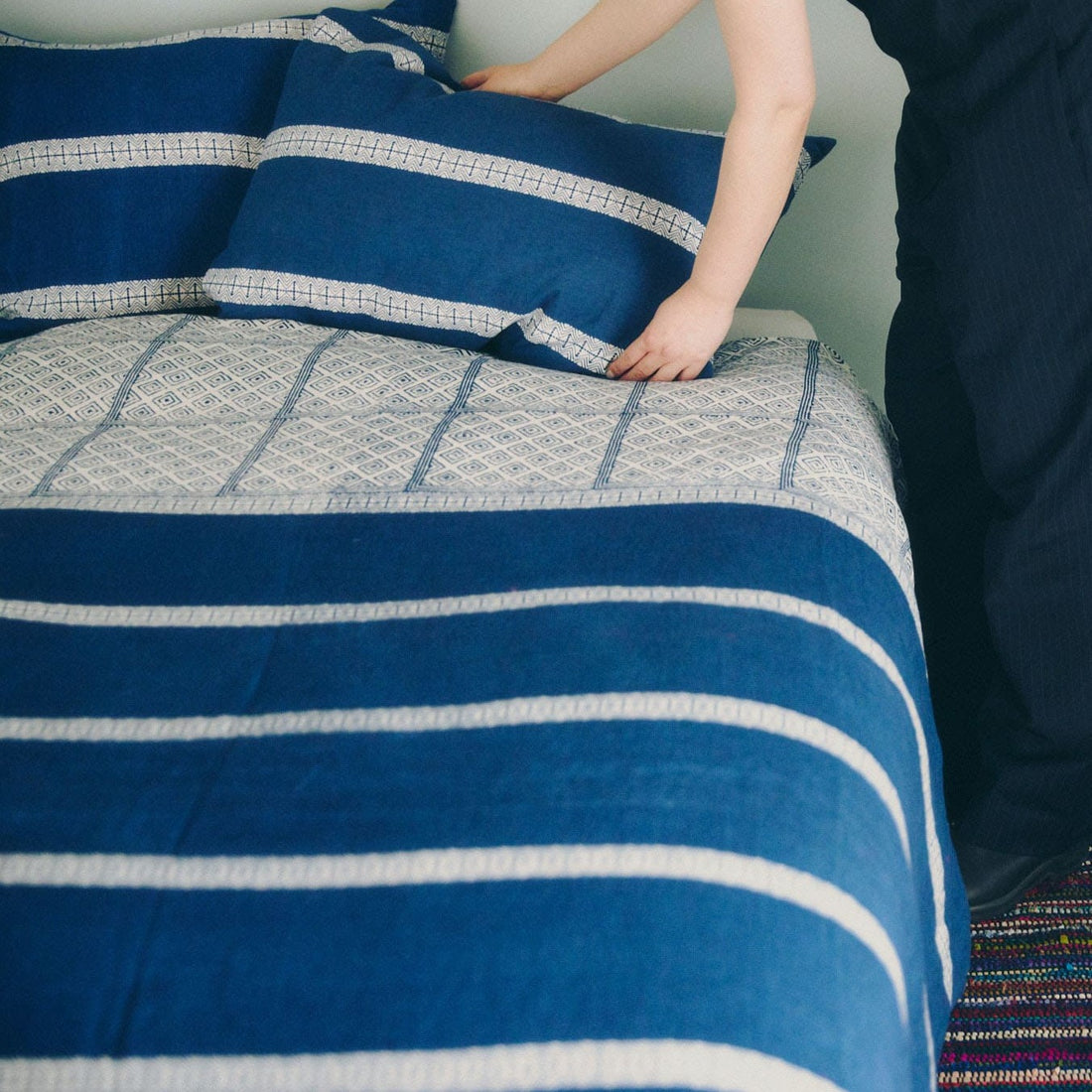 COTTON HAND PRINTED DUVET COVER