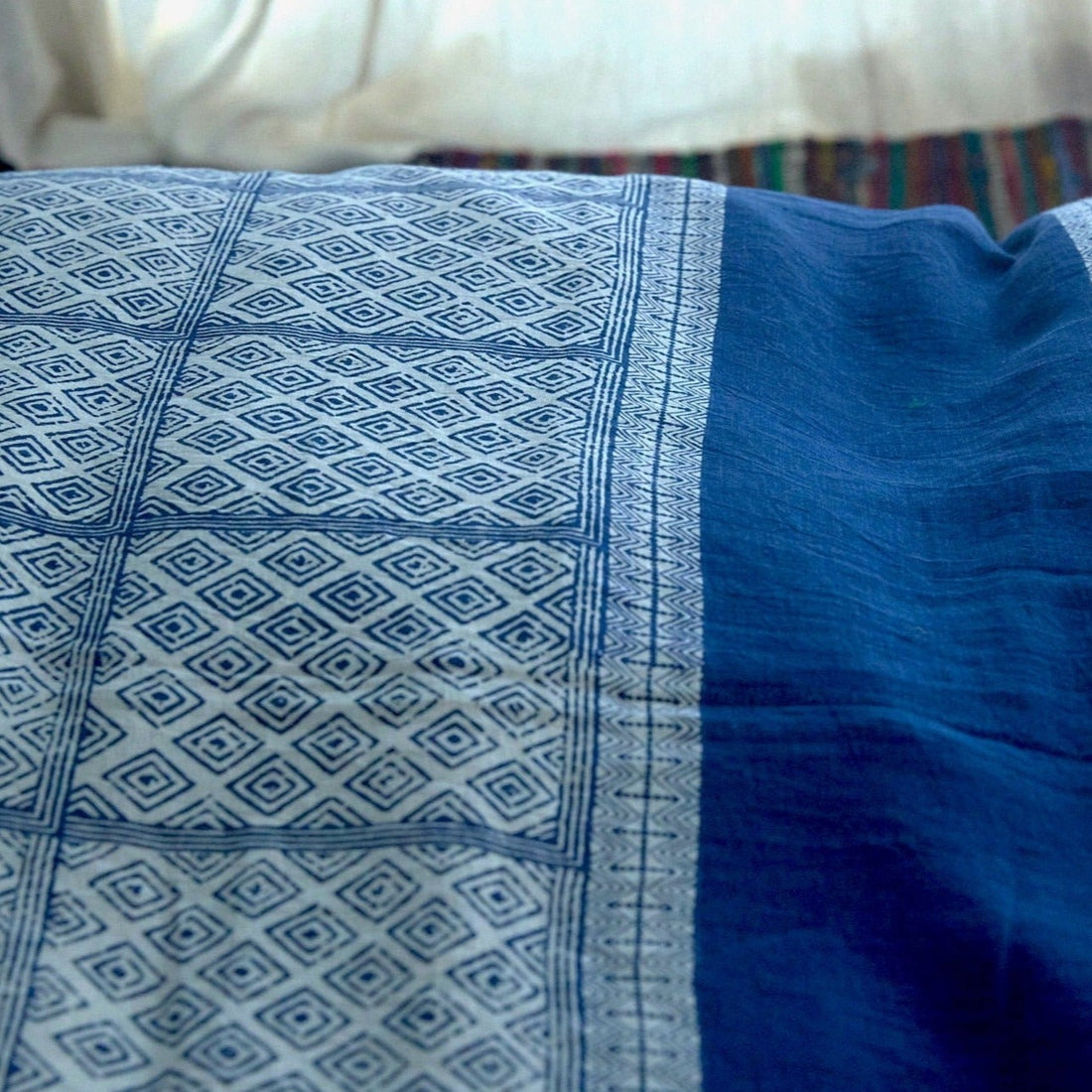 COTTON HAND PRINTED DUVET COVER