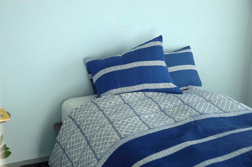 COTTON HAND PRINTED PILLOW COVER