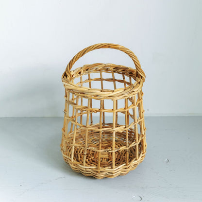 ラタン 透かし編みラウンドバッグ