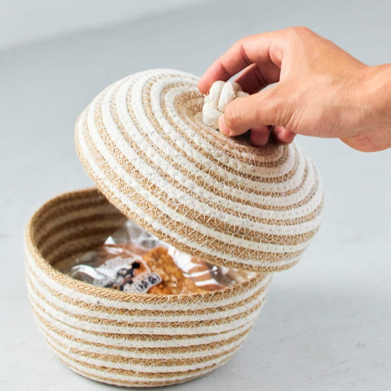 蓋つきラウンドバスケット