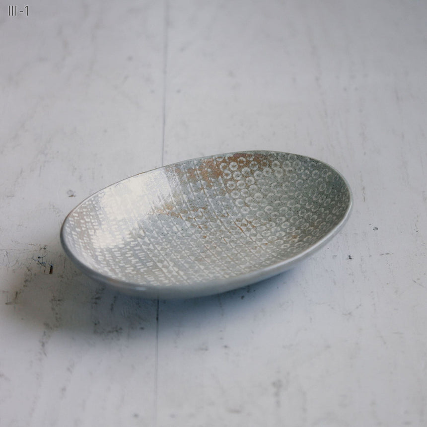 柴山香織 象嵌 楕円鉢皿（大）
